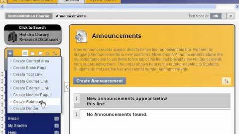 Adding Links to the Left-side Menu in Hofstra Blackboard