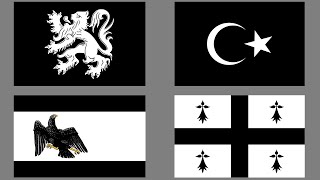 Detailed Black and White Flags (Part 2) Flag Animation Details