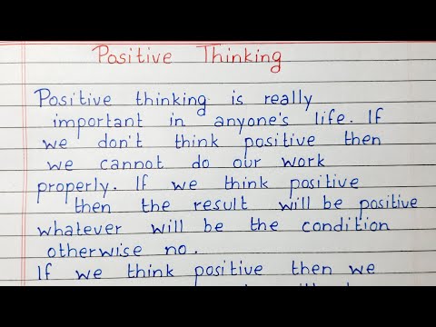 Write a short essay on Positive Thinking | Essay Writing | English