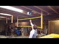 Homemade DIY basement volleyball swing trainer