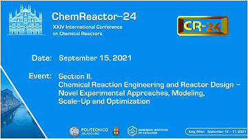September 15, Section II. Chemical Reaction Engineering and Reactor Design