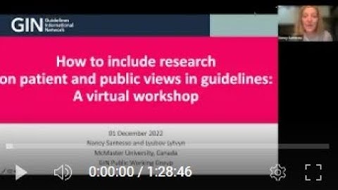 GIN Public Workshop - How to include research on patient & public views in guidelines - 1st Dec 2022