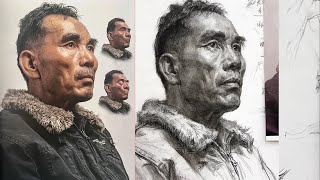 Portrait of Man Pencil Drawing from reference photos