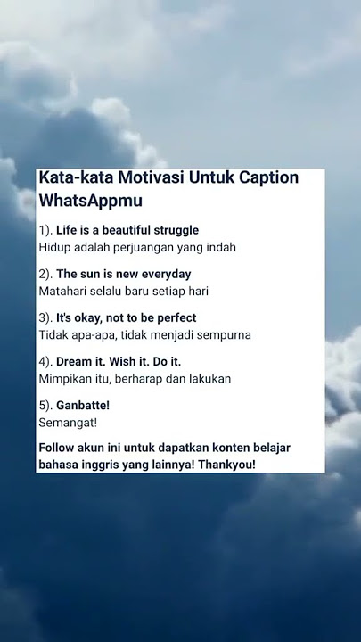 Kata-Kata Motivasi Bahasa Inggris