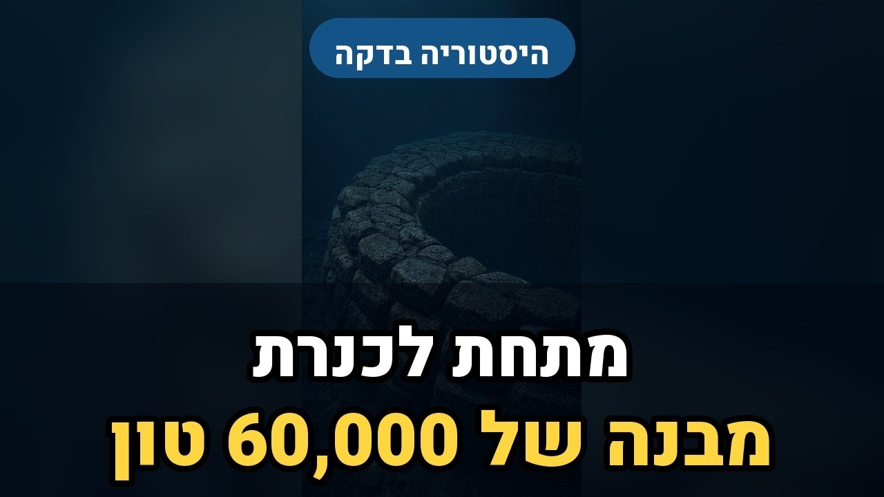מתחת לכנרת מסתתר מבנה של 60,000 טון — ואף אחד לא יודע מי בנה אותו