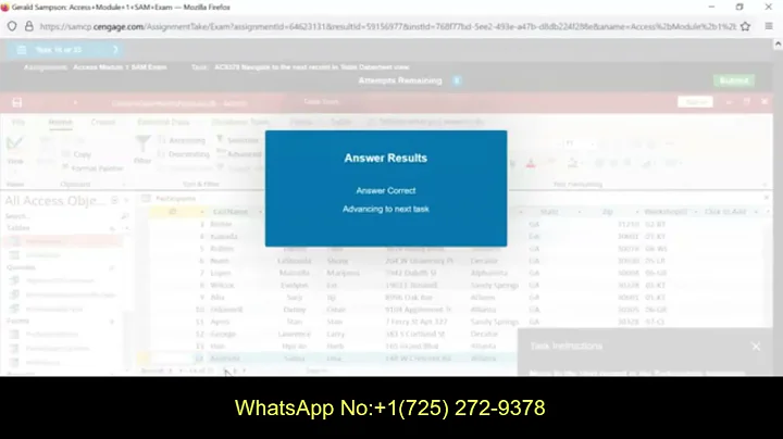APPL15738 Database Management | Access Module 1 Sam Exam | Access Module 1 Sam Exam