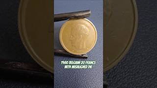 1980 Belgium 20 Francs with Misaligned Die #shorts #errorcoins #errorcoin