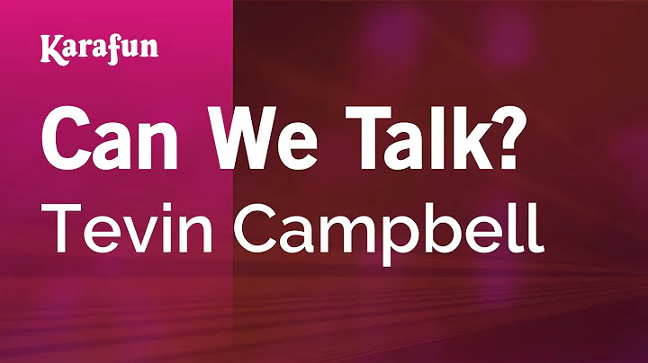 Can We Talk? - Tevin Campbell | Karaoke Version | KaraFun