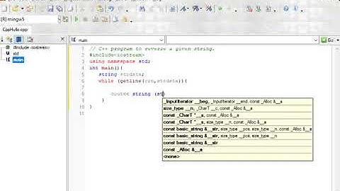 C++ program to reverse a given string.
