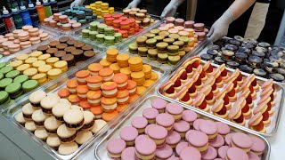 le cordon bleu chef! making thick macarons with the best ingredients - korean street food