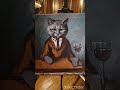 Scary cat and wine. I&#39;m painting an oil painting