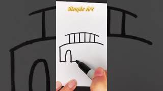cómo dibujar el puente del amor 🌉❤️❤️