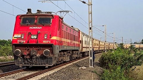 Furious Howrah-Malda Town Utkrisht Intercity Express  Skip huge Curve led by Red Beast WAP-4 Loco
