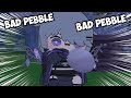 Biboo having fun beating up Pebbles