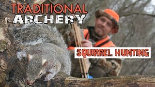 TRADITIONAL ARCHERY squirrel hunting | UNBELIEVABLE SHOT with a RECURVE