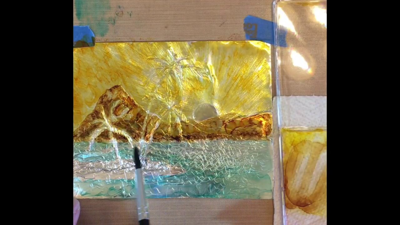 Painting Alcohol Ink on Foil