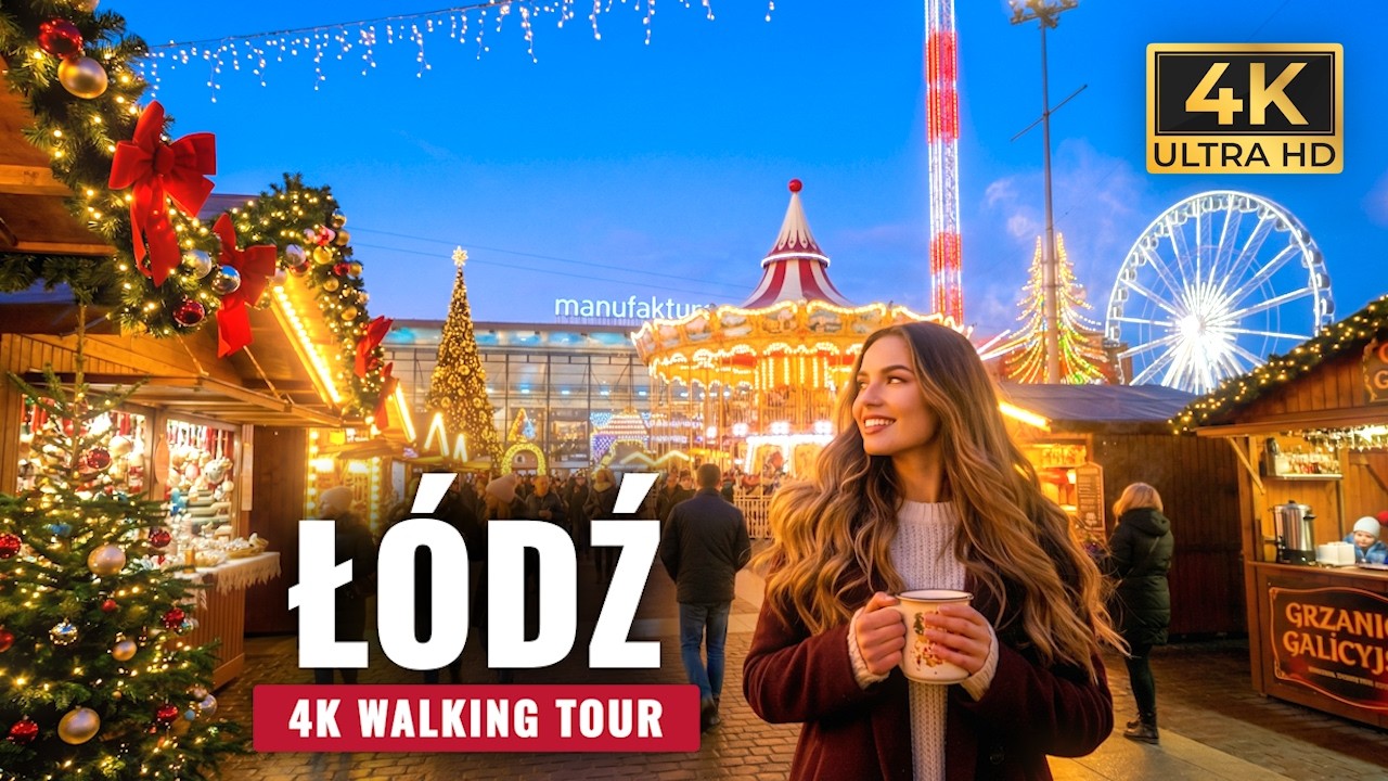 Poland’s Most Underrated City at Christmas? 🎄✨ – 4K Walking Tour – Łódź