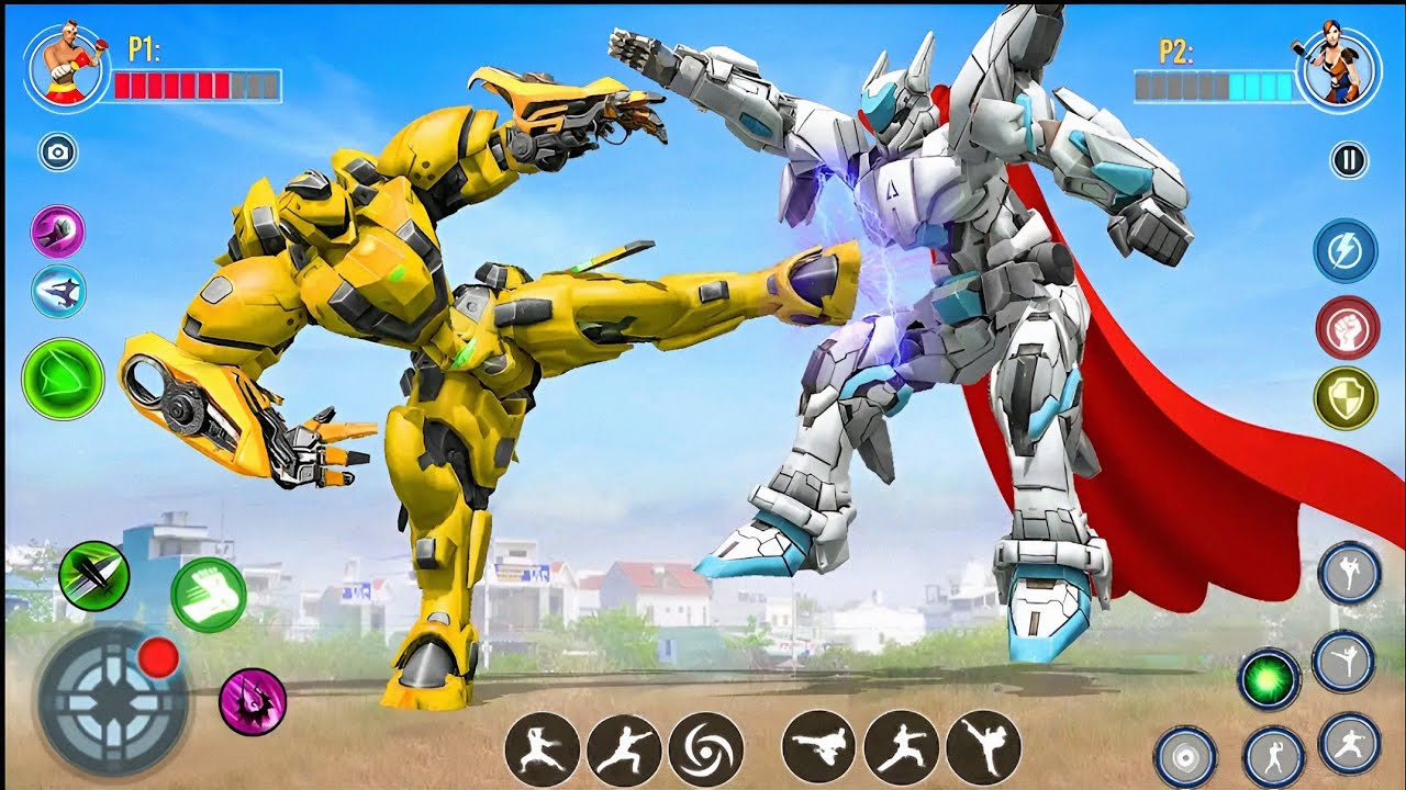 Yellow Robot Multiple Transformers Dino Car Jet Robot Action - Android Gameplay