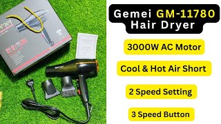 Gemei GM-1780 Hair Dryer 3000W | Bangla Review #hairdryer #sailimart
