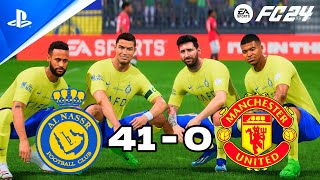 FIFA 24 - RONALDO, MESSI, NEYMAR, MBAPPE,  ALL STARS | AL NASSR FC 41-0 MANCHESTER UNITED