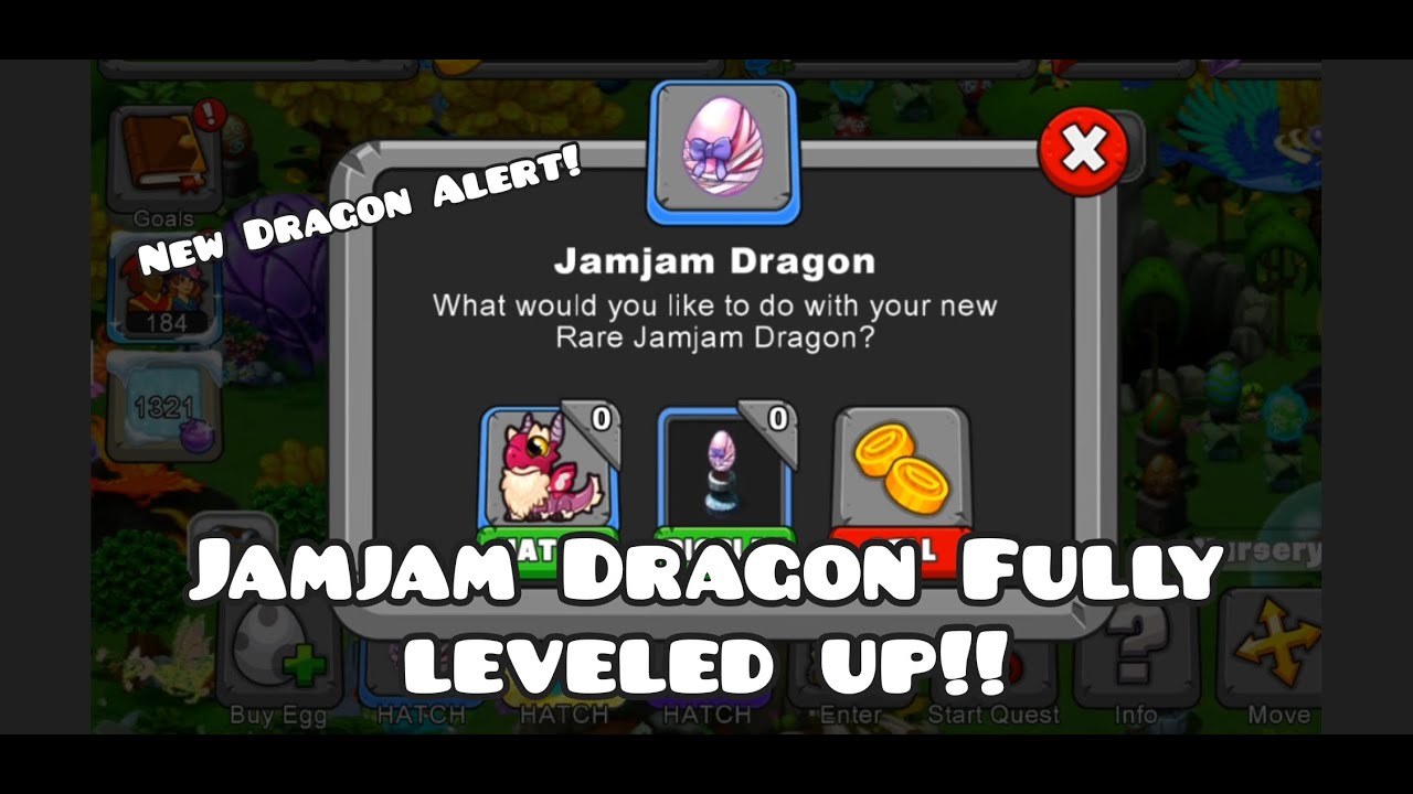Jamjam Dragon Dragonvale leveled up to Max level! YouTube