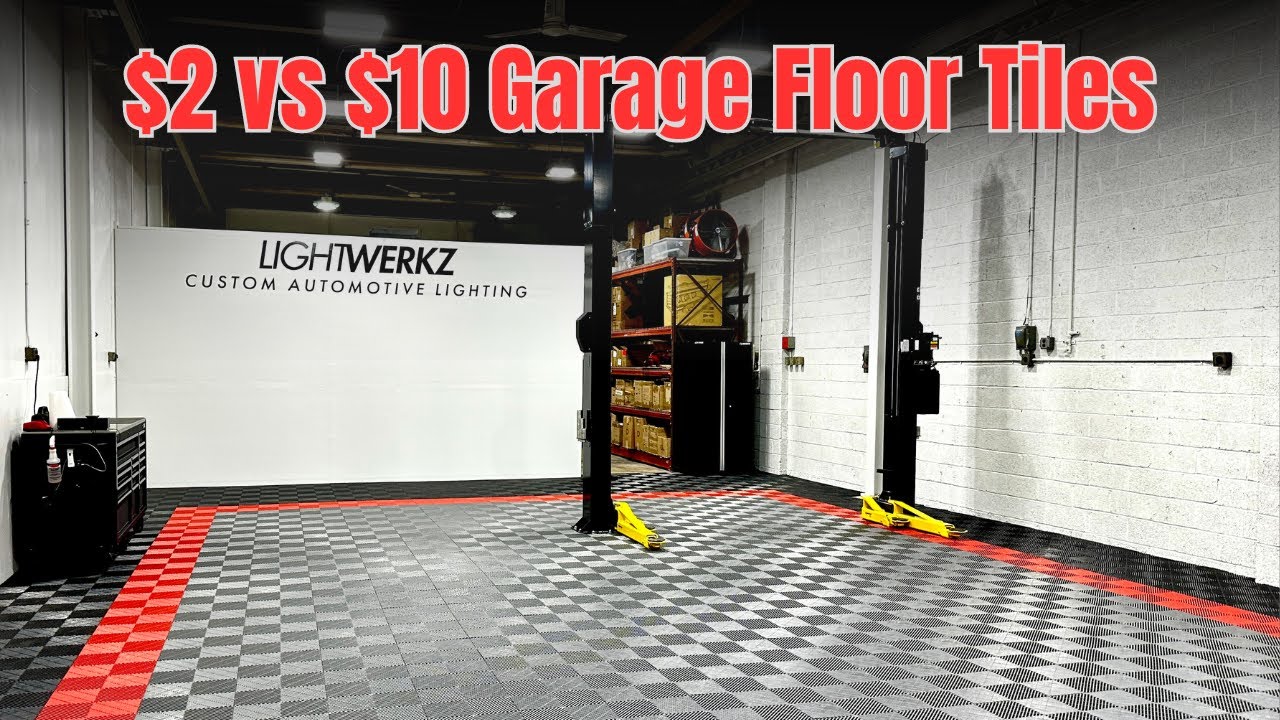 $2 vs $10 Garage Floor Tiles - Shop Transformation Overview