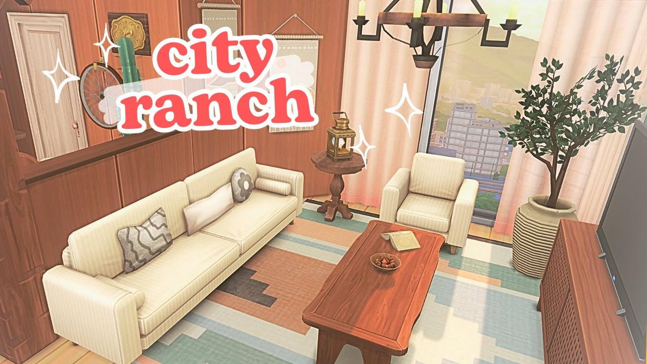 Building a RANCH Style Apartment in San Myshuno! 🪵🐴 || Sims 4 Apartment Speed Build