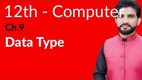 ICs Computer Part 2, Ch 9 - Explain Data Type - 12th Class Computer