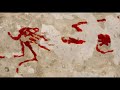 43000 year old paintings of half human  half animal hunting animals