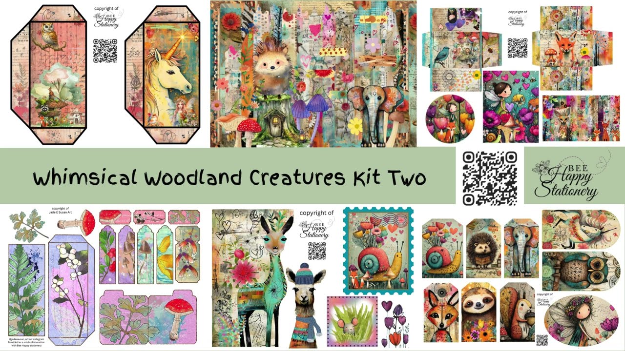NEW KIT COMING SOON! 🌿 Whimsical Woodland Creatures Two | Digital Craft Kit Flip-Through 🌿