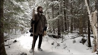 Two Winter Bushcraft Day Trips | Viking Bushcraft, Shelter Build, Raven Friend, Snow, Venison Jerky