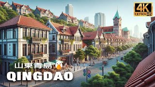 Qingdao, Shandong🇨🇳 Прогулка по оживленному и пригодному для жизни северному городу Китая (4K HDR)