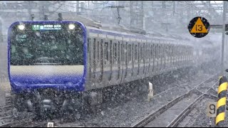 【雪鉄】雪の季節到来！ 雪の中走り行く JR E235系・E233系・E231系・E217系 (2022/01/06)