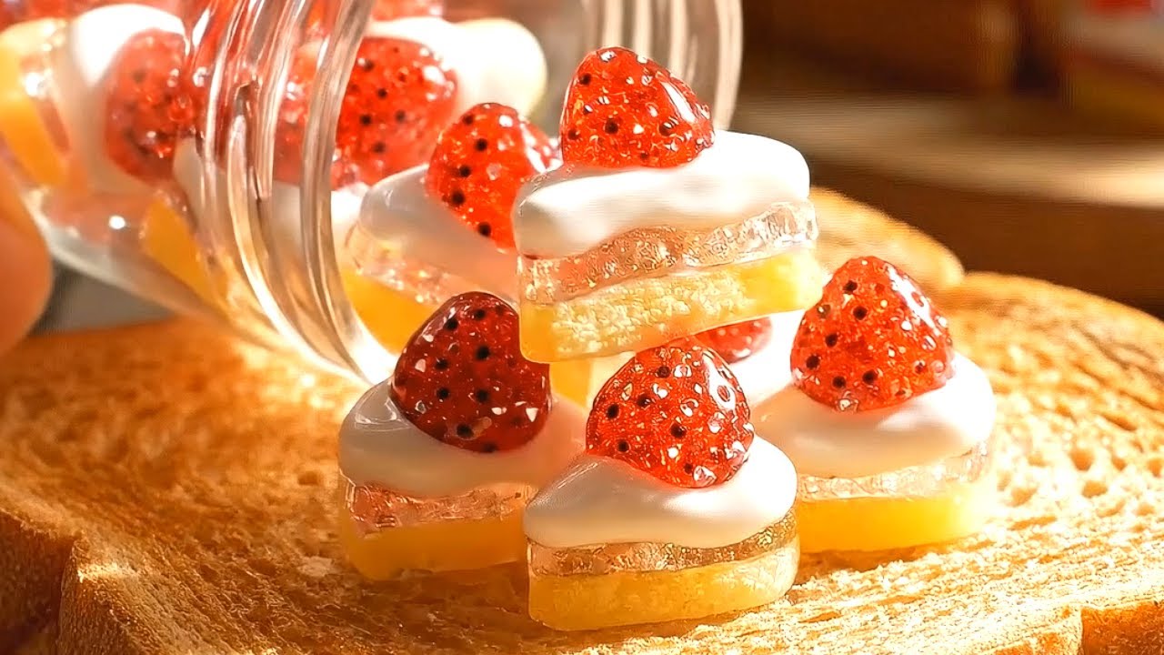 [Ai Asmr]spreading glassy food on bread:Which jam tastes the best? 유리음식 잼 바르기 ai asmr