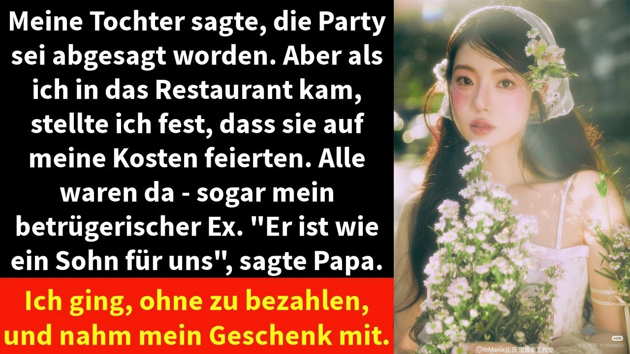 Meine Tochter sagte, die Party sei abgesagt worden. Aber als ich in das Restaurant kam,