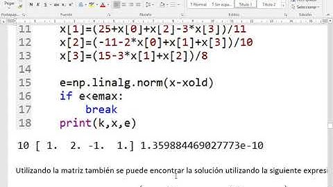 Sistemas de ecuaciones y Gauss Seidel en Python