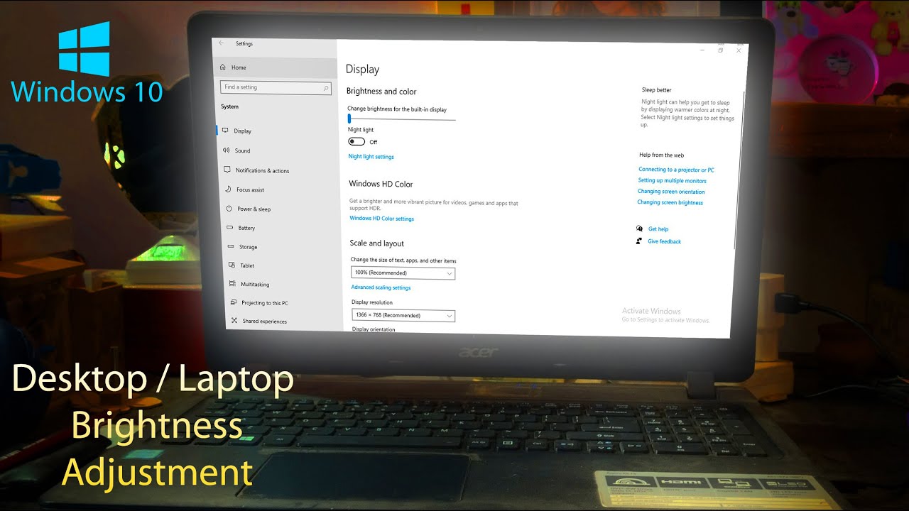 How to adjust Screen Brightness in Windows 10 in Hindi 2023