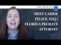 Get to meet our Probate Department Chair, Carrie Felice! Find out more about probate, visit our website ???? https://www.elderneedslaw.com/probate-lawyer How probate process works in Florida ? https://www.youtube.com/watch?v=NoS5EWUIiyQ&t=2s ????What Does An...