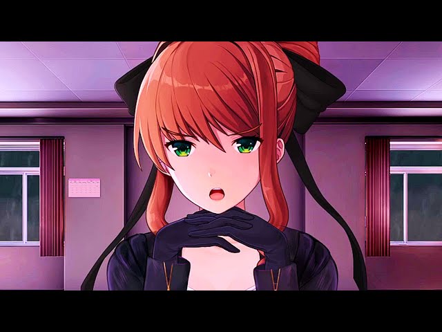 Playing with Monika's hair in Monika After Story Extra Everything submod 