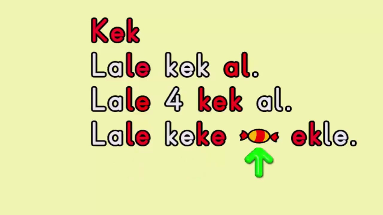 Dik temel harfler e l a k sesleri birleştirme cümle oluşturma okuma