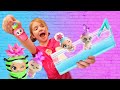 BOY or GIRL?? A mystery package for Adley with a pretend play swimming pool & new Blume Baby Pop!