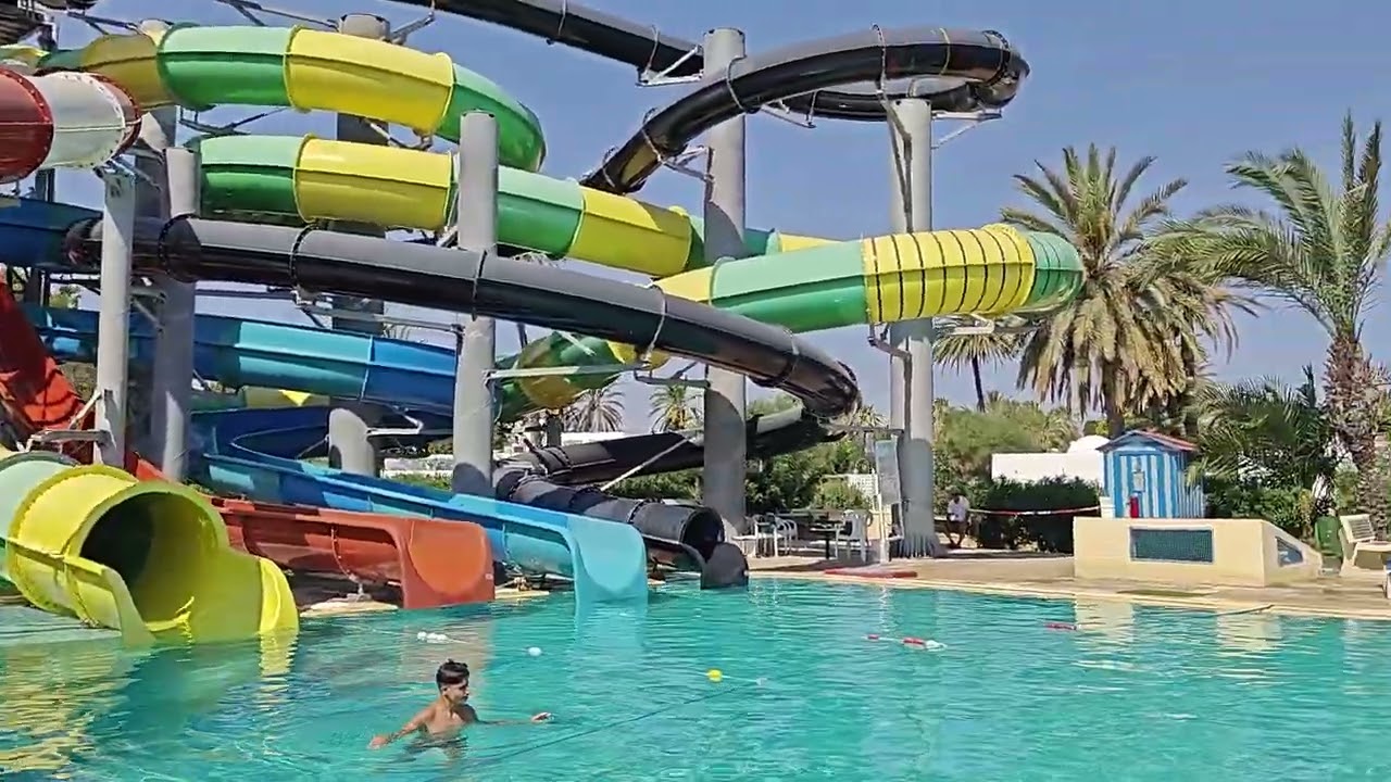 A short tour in the Aquaparc Toboggans Shems Holiday Village Monastir Hotel Tunisia 