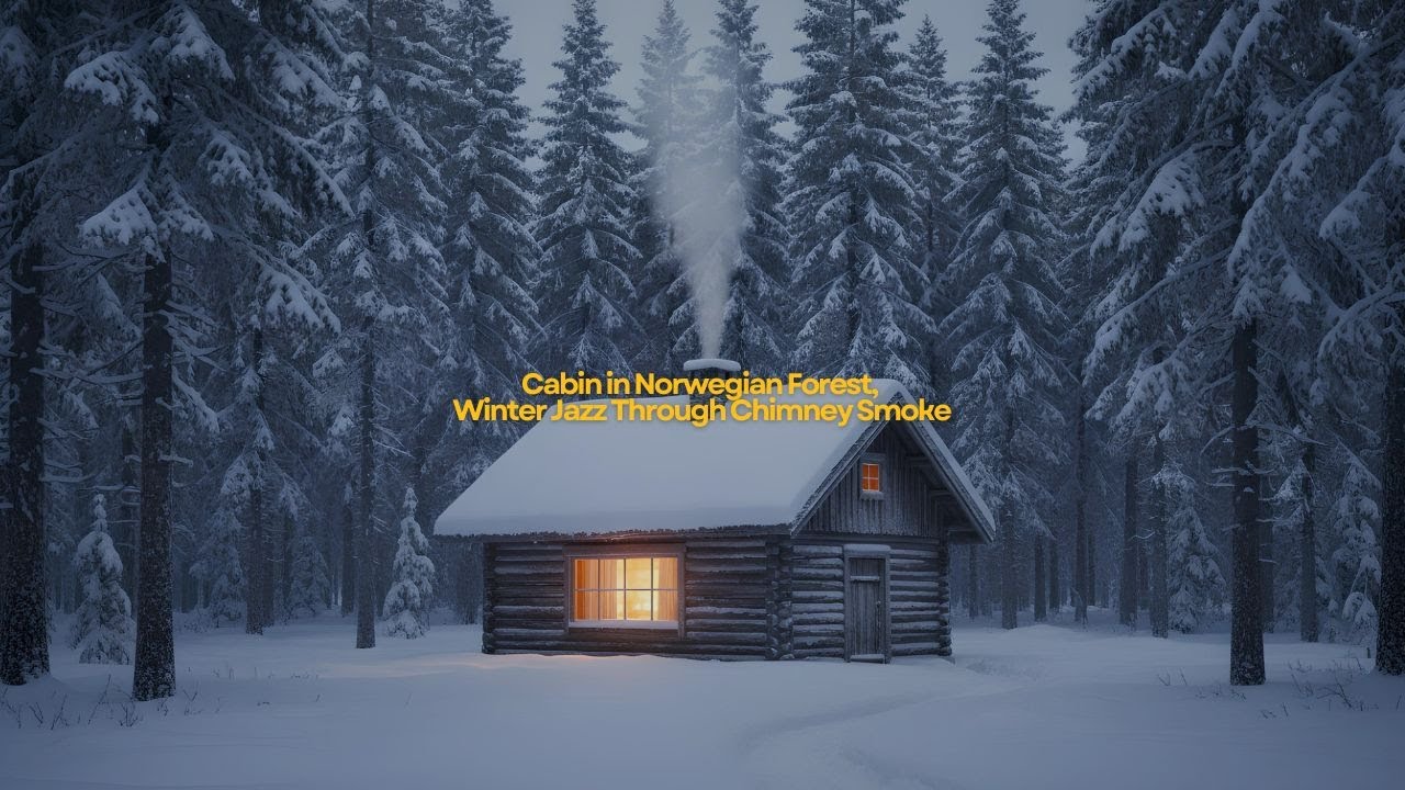 [playlist] Cabin in Norwegian Forest, Winter Jazz Through Chimney Smoke | Winter