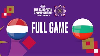 Netherlands v Bulgaria | Full Basketball Game | FIBA U16 European Championship 2023