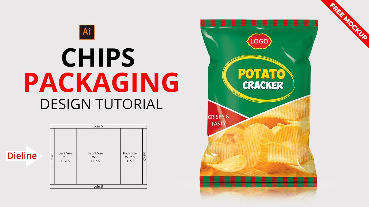  Potato  Chips Packaging Design  in Illustrator Tutorial 