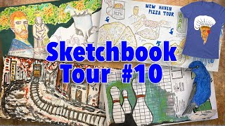 Sketchbook Tour #10 -- Magnetic Masks, New Haven Pizza Tour, Birbfest, & More 😀 #sketchbooktour