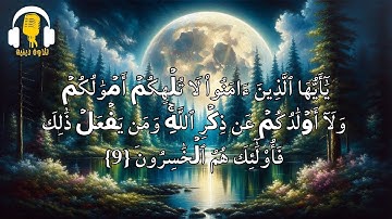 تلاوة دينية 🍁 الآيات 9 إلى 11 من سورة المنافقون 🍁 تذكير مؤثر بأهمية ذكر الله.