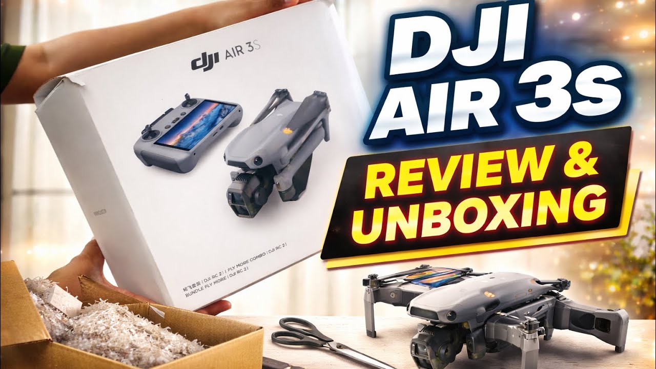 Dji Air 3s drone unboxing and review           #dji #drone #reveiws 