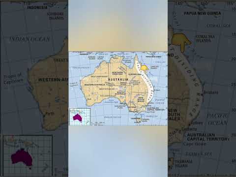 Great Dividing Range in map of Australia continent