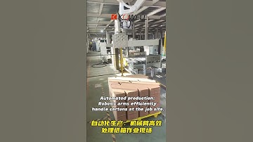 Automated production: Robotic arms efficiently handle cartons at the job site.